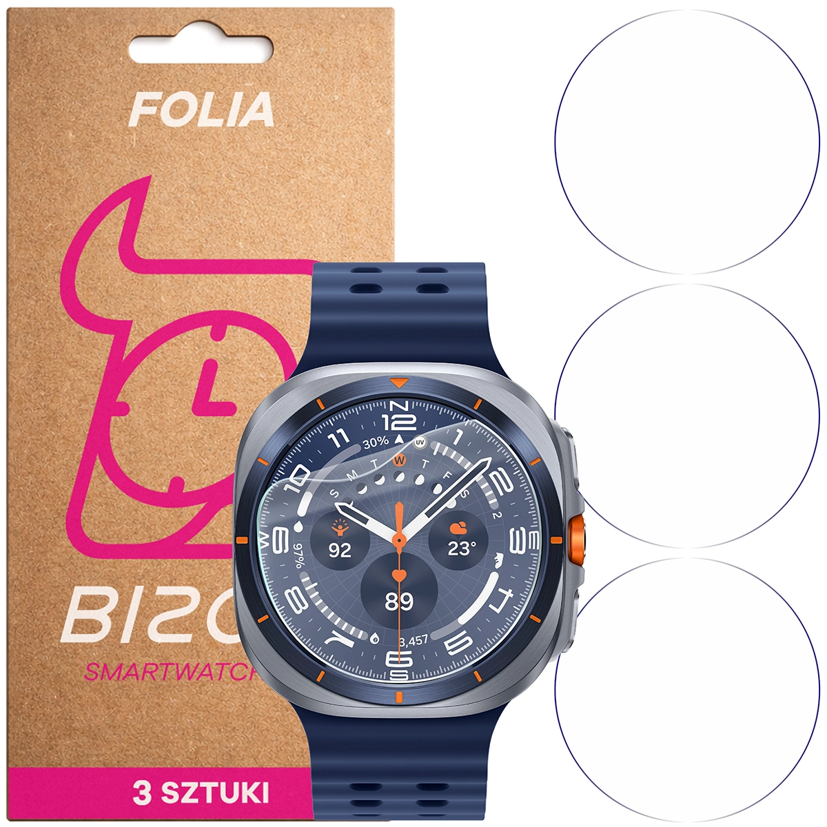 Folia hydrożelowa Bizon Watch Film HydroFlex dla Samsung Galaxy Watch Ultra 1 / Ultra 2 / 6 Classic 47 mm