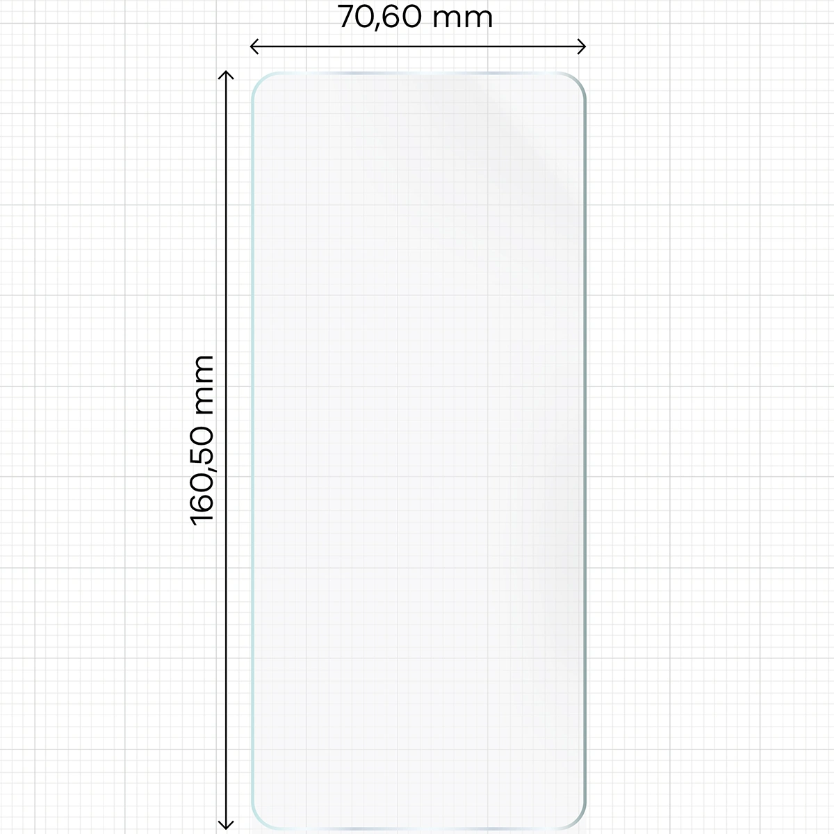 Miarka z wymiarami folii hydrożelowej Bizon Glass Hydrogel Front do Samsung Galaxy XCover 6 Pro
