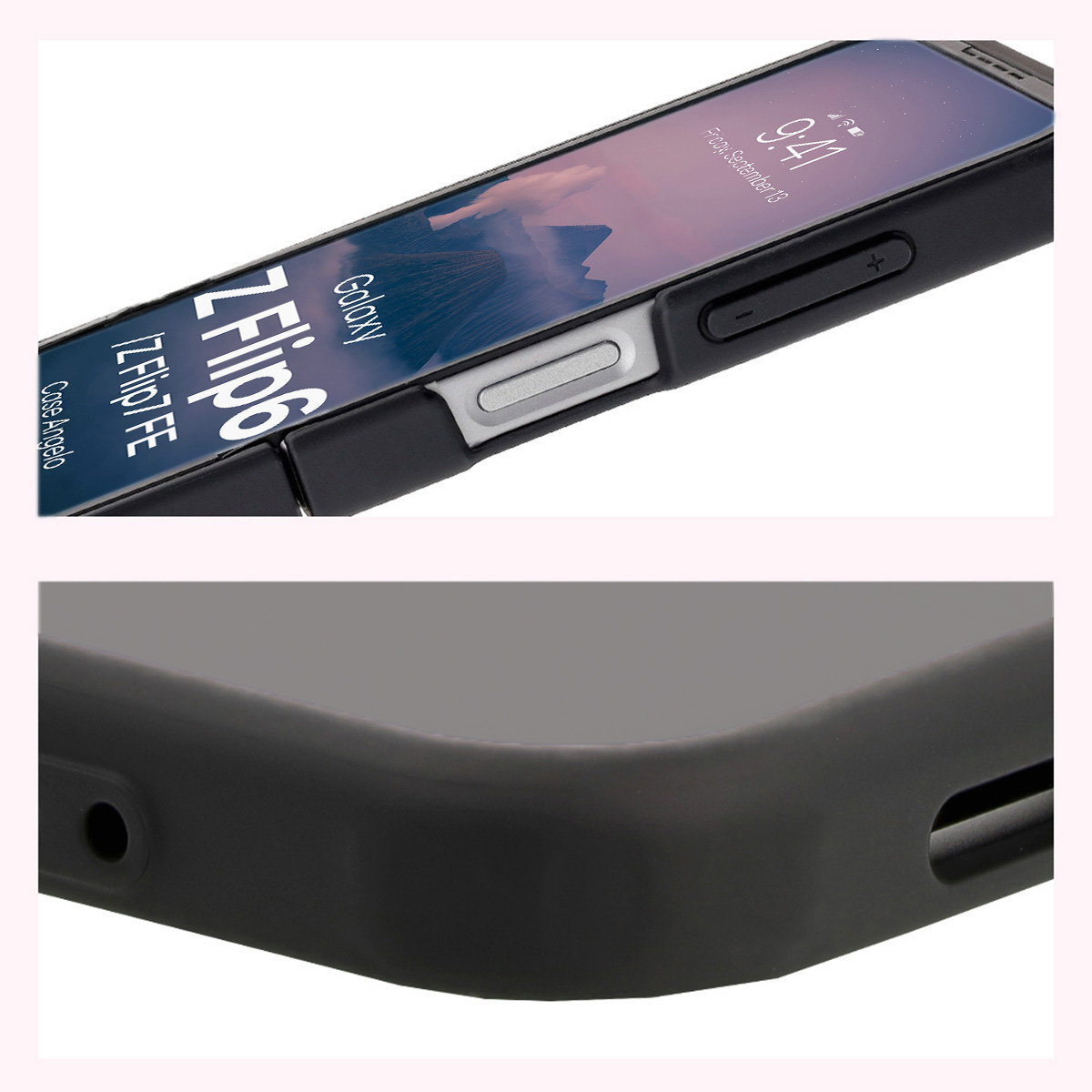 Verstärkte Ecken und erhöhte Ränder des Bildschirms in der Bizon Case Angelo Hülle