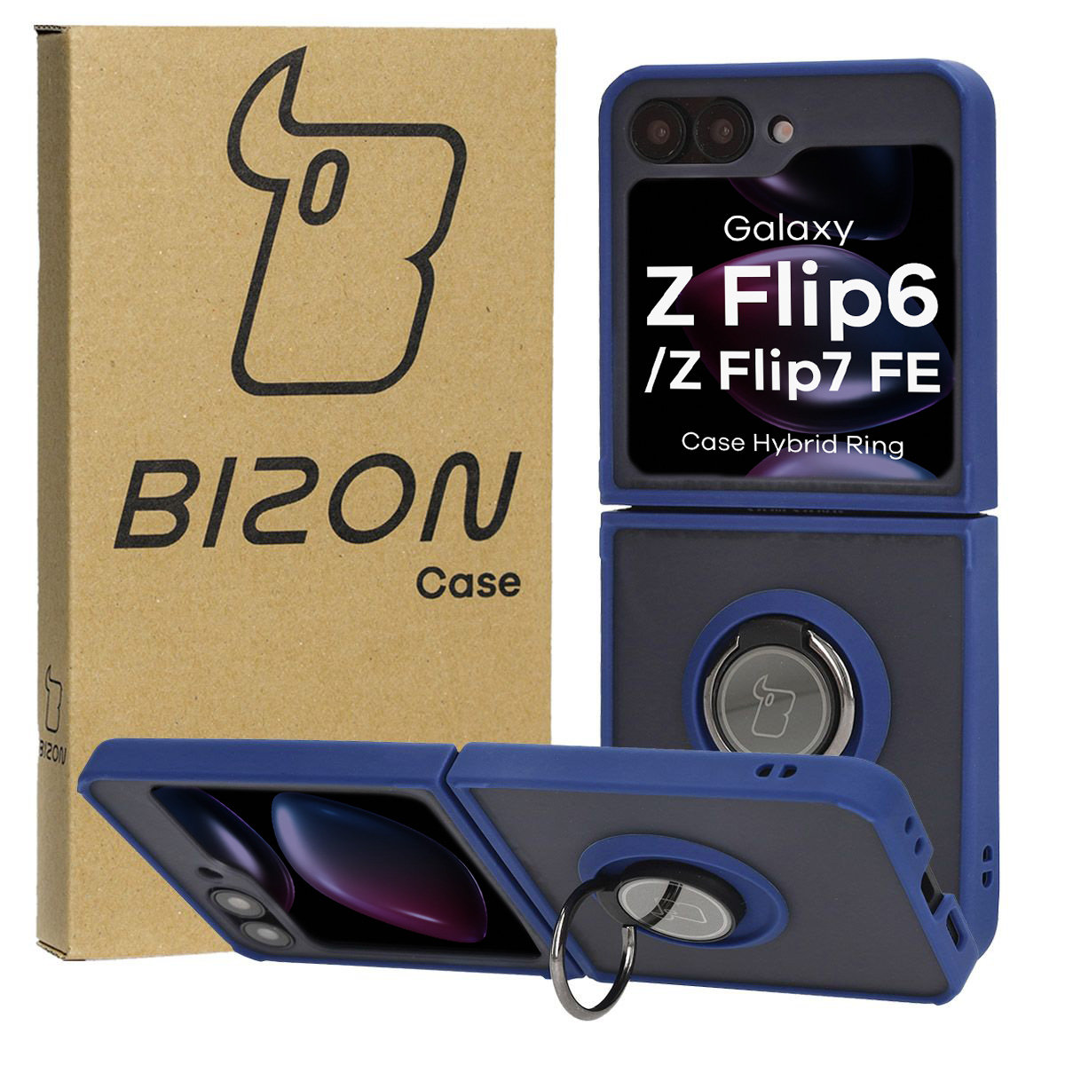 Etui z uchwytem na palec Bizon Case Hybrd Ring do Samsung Galaxy Z Flip6