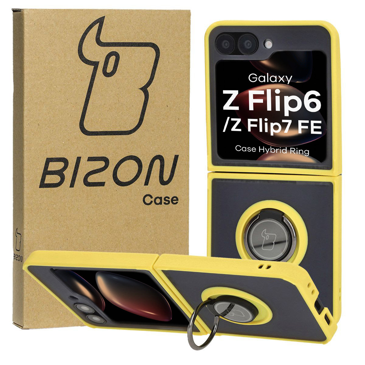 Etui z uchwytem na palec Bizon Case Hybrd Ring do Samsung Galaxy Z Flip6