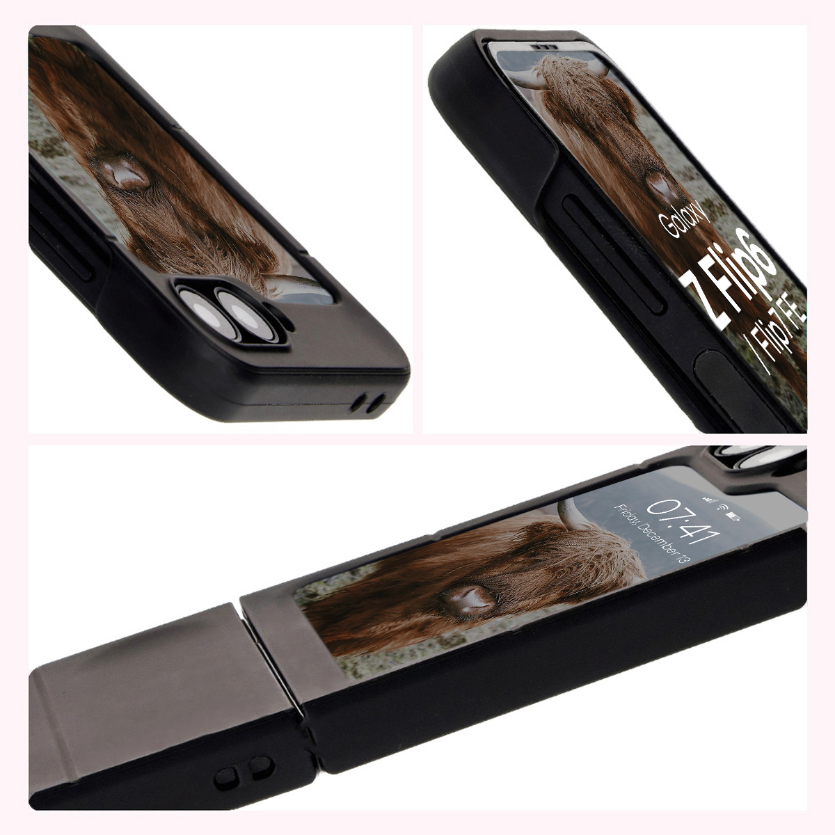 Textured sides and raised edges of the screen and camera in Bison Case Tur