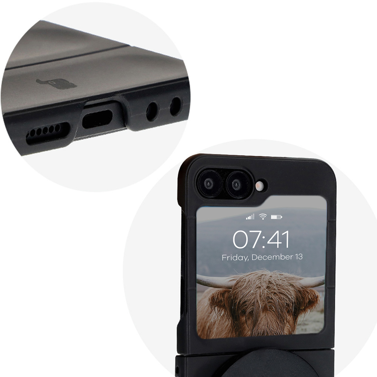 Precise cutouts and compatibility with wireless charging in Bison Case Tur