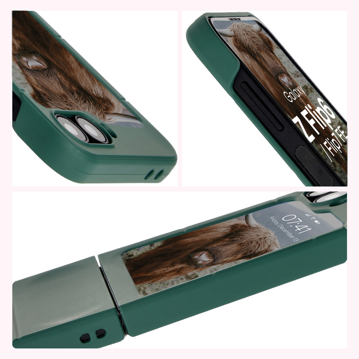 Textured sides and raised edges of the screen and camera in Bison Case Tur