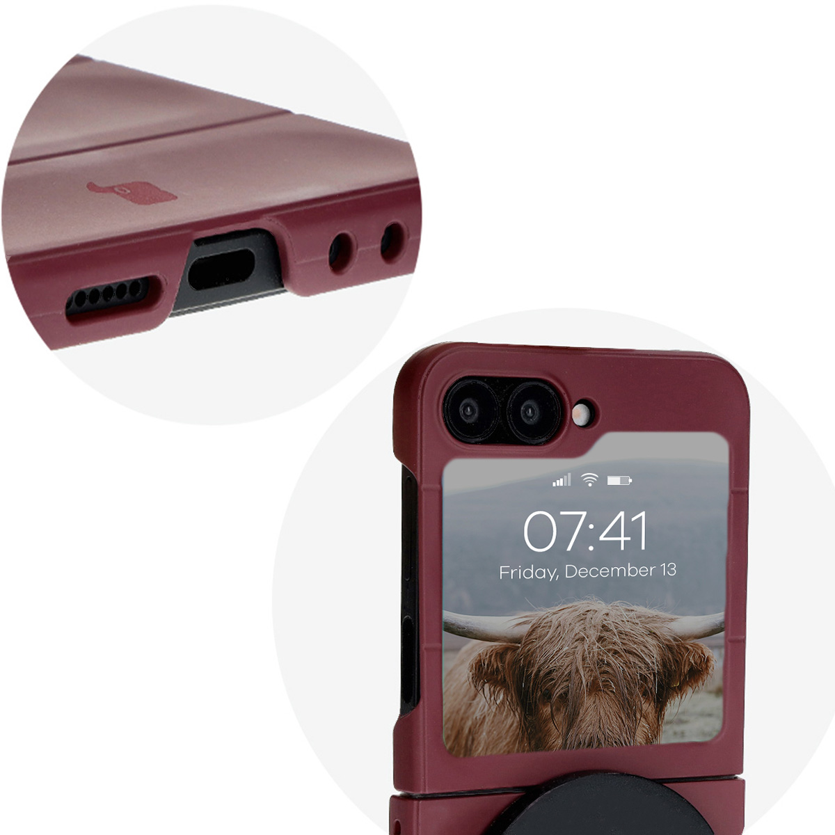 Precise cutouts and compatibility with wireless charging in Bizon Case Tur