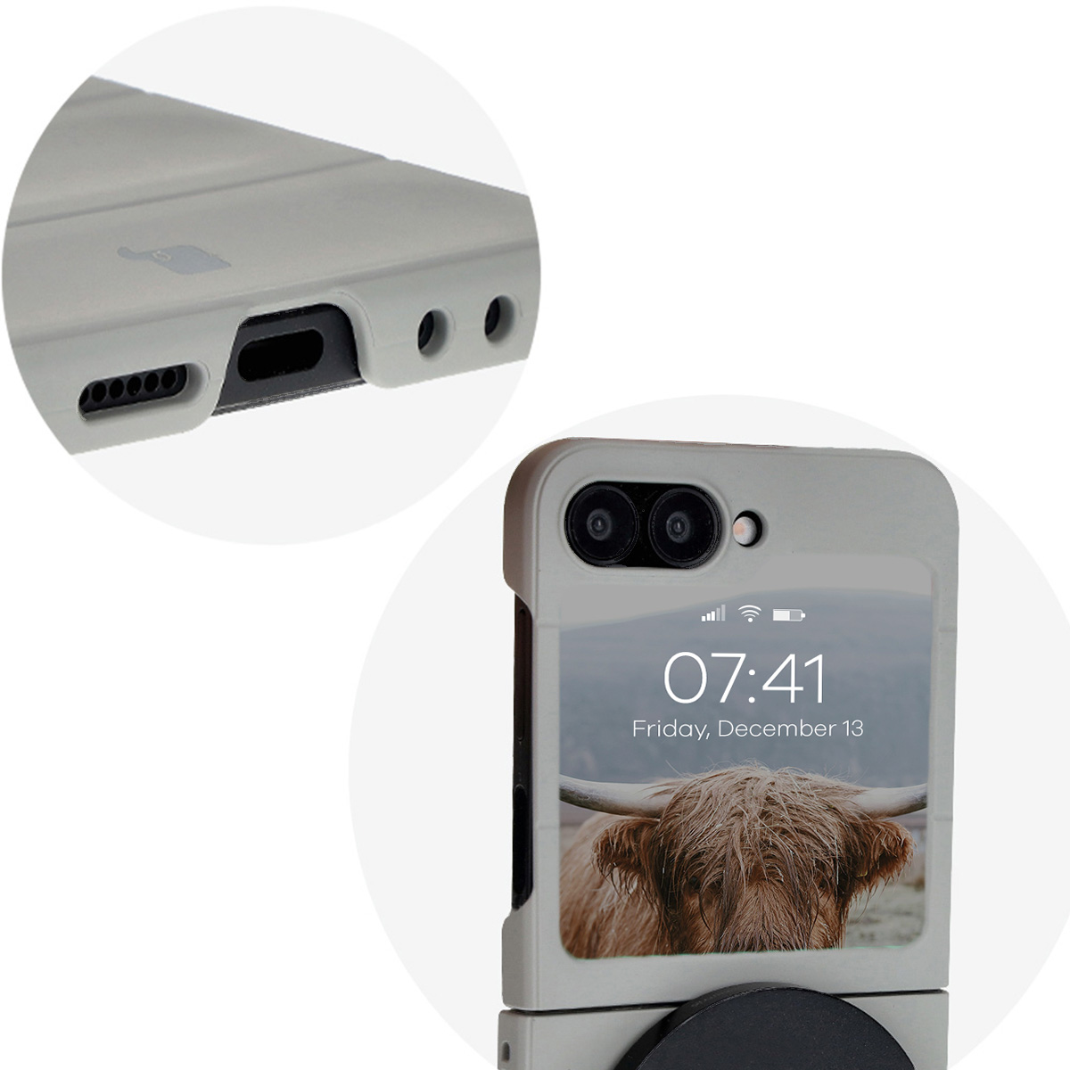 Precise cutouts and compatibility with wireless charging in the Bison Case Tur