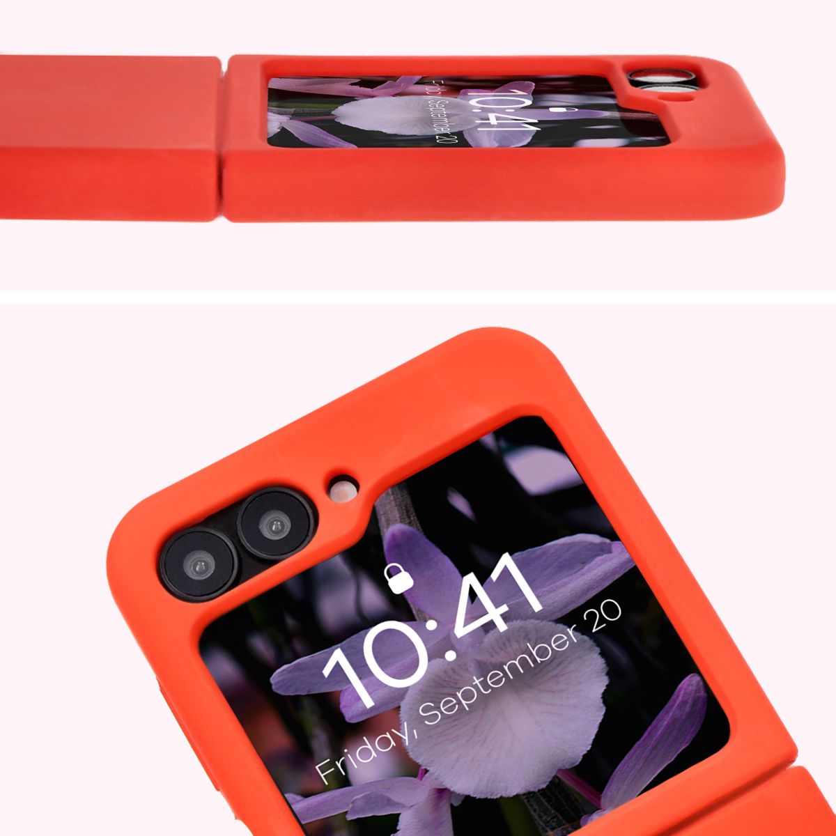 Prim-plan pe decupajul pentru lentile în husa Bizon Soft Case