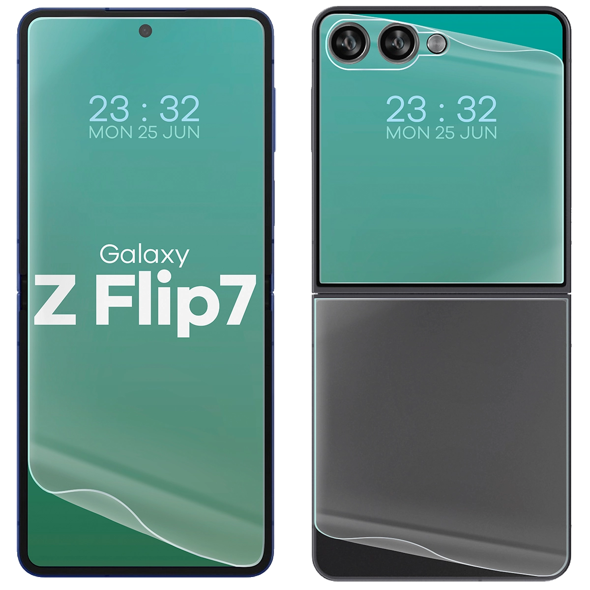 Przezroczystość zestawu folii hydrożelowych na telefon Bizon Glass Hydrogel Set do Samsung Galaxy Z Flip7