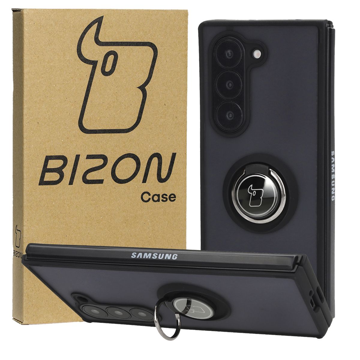 Carcasă cu suport pentru deget Bizon Case Hybrid Ring pentru Samsung Galaxy Z Fold6