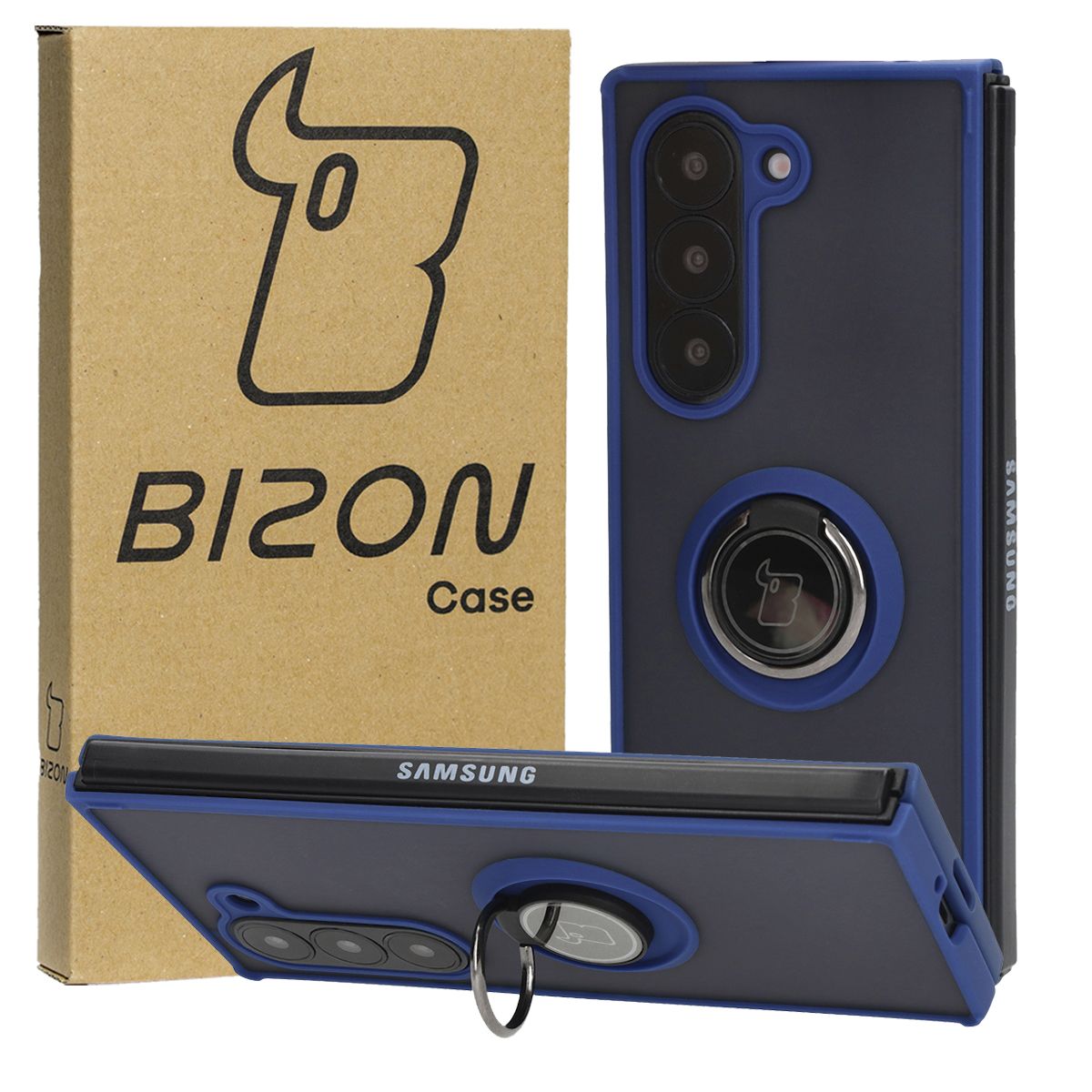 Carcasă cu suport pentru deget Bizon Case Hybrid Ring pentru Samsung Galaxy Z Fold6