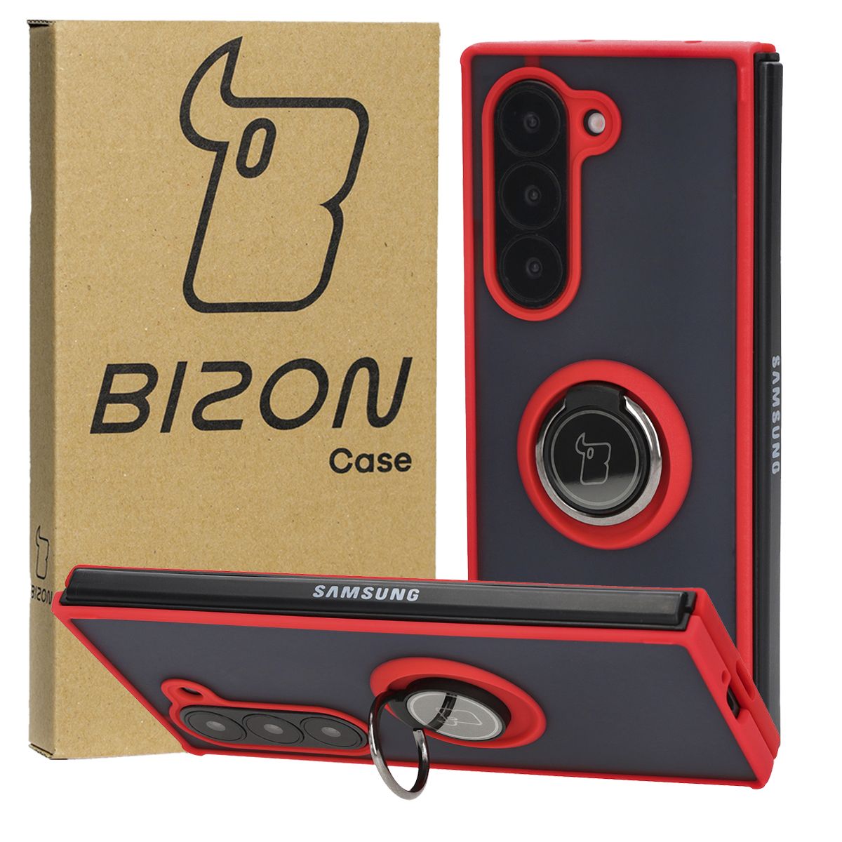 Husă cu suport pentru deget Bizon Case Hybrid Ring pentru Samsung Galaxy Z Fold6