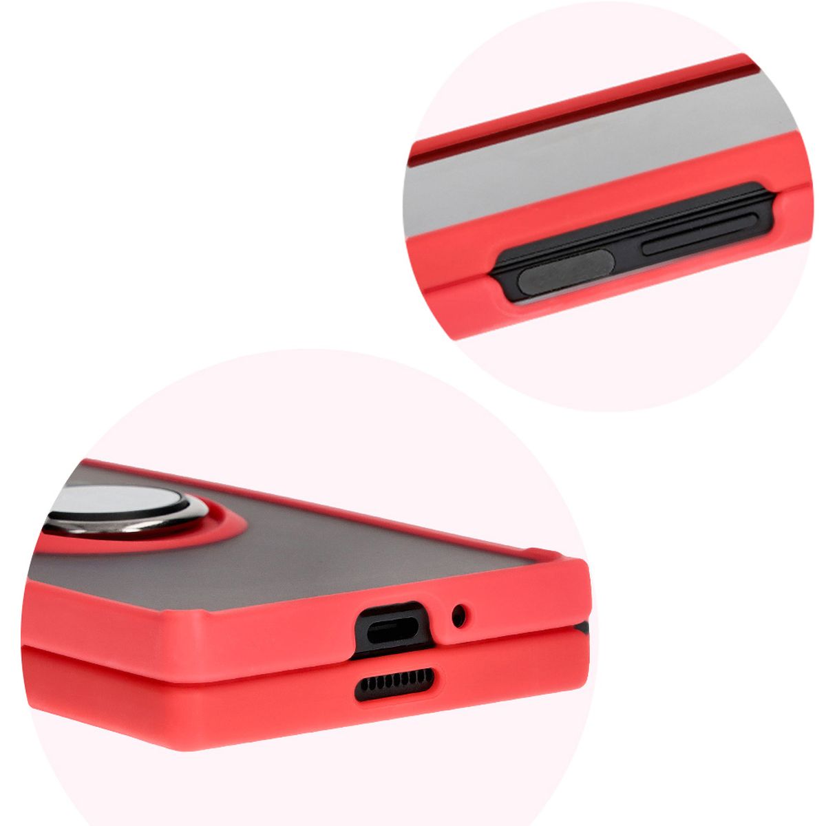 Decupaje precise și capace integrate în husa Bizon Case Hybrid Ring
