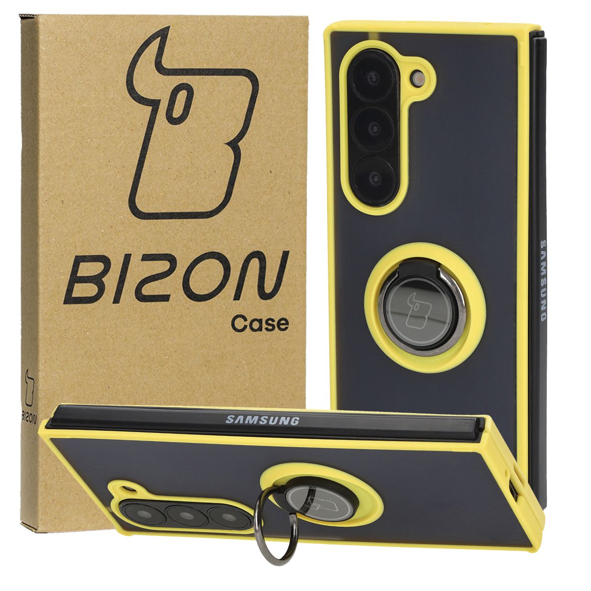 Husă cu suport pentru deget Bizon Case Hybrid Ring pentru Samsung Galaxy Z Fold6