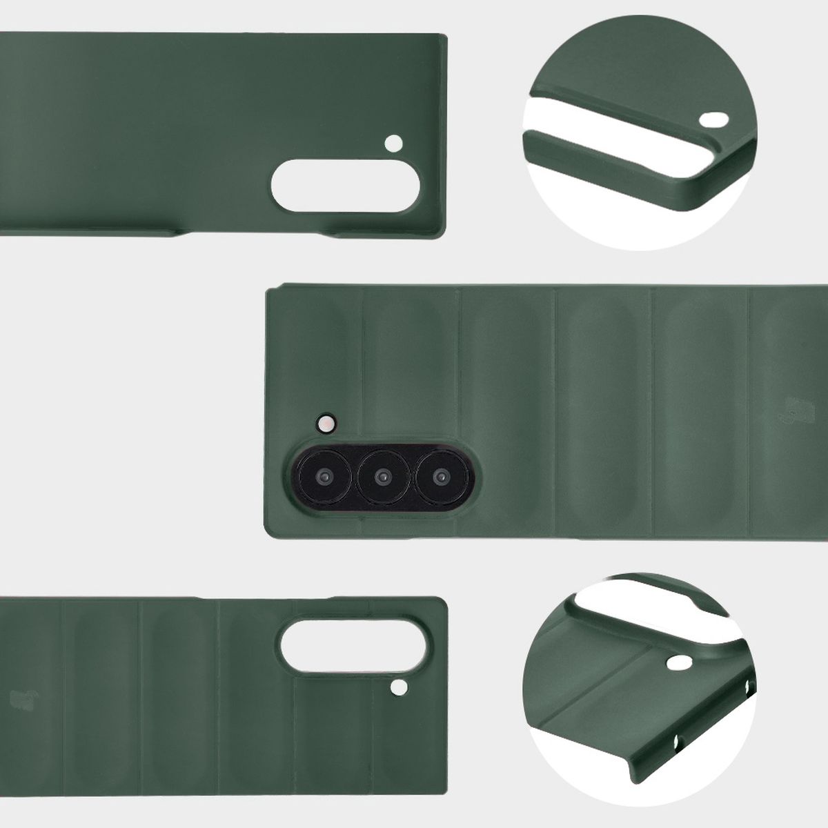 Texturierte Seiten und erhöhte Ränder für Bildschirm und Kamera im Bizon Case Tur Etui