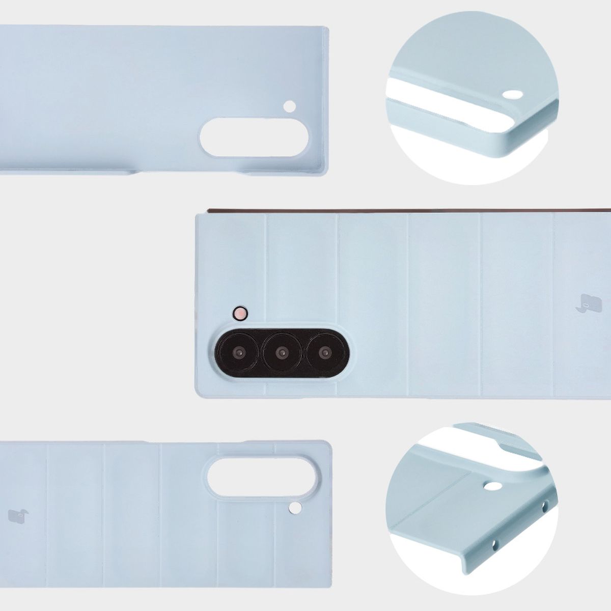 Texturierte Seiten und erhöhte Ränder von Display und Kamera im Etui Bizon Case Tur