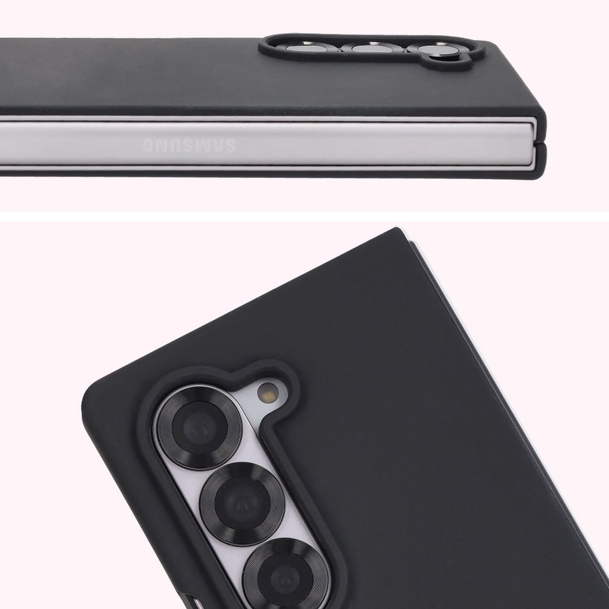 Prim-plan pe decupajul pentru obiective în husa Bizon Soft Case