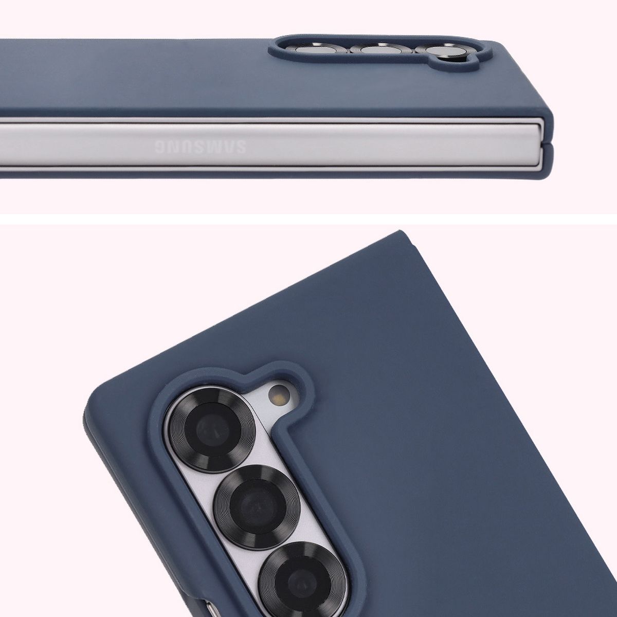 Prim-plan pe decupajul pentru obiective în husa Bizon Soft Case