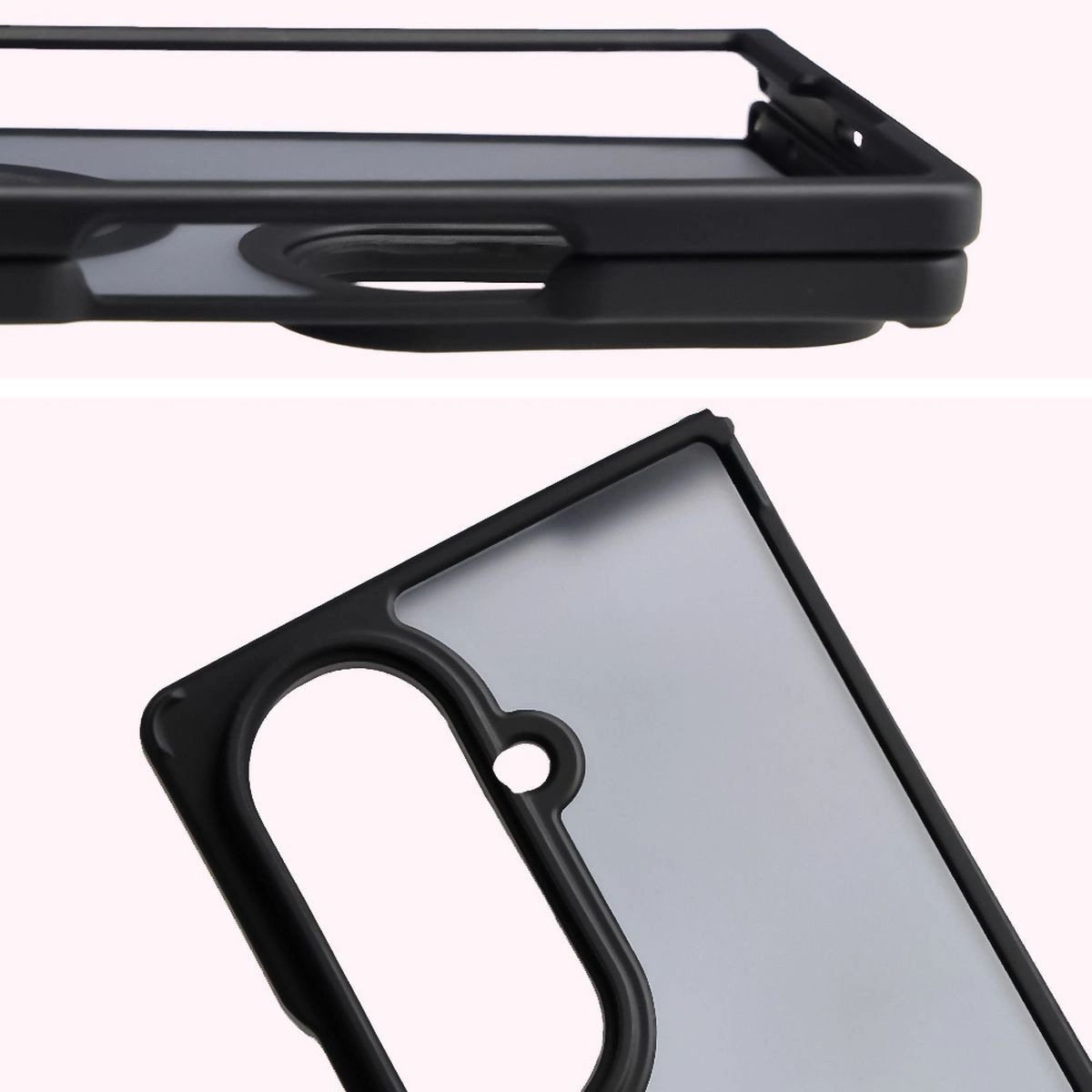 Close-up of raised edges around the display and camera island in the Bizon Hybrid Ring case for Galaxy Z Fold7