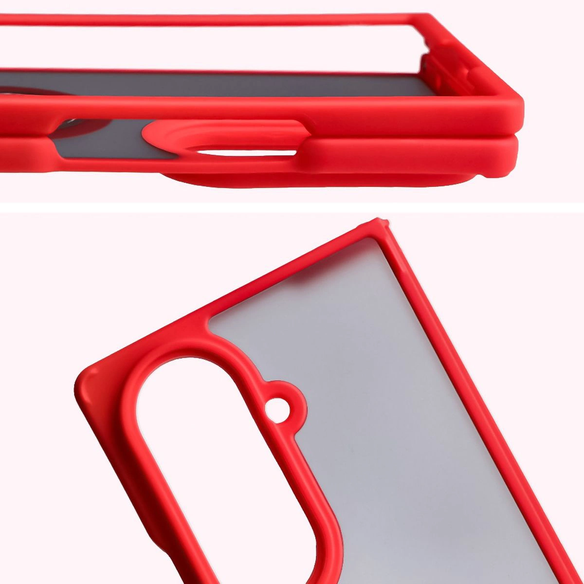 Close-up of raised edges near the display and camera island in the Bison Hybrid Ring case for Galaxy Z Fold7