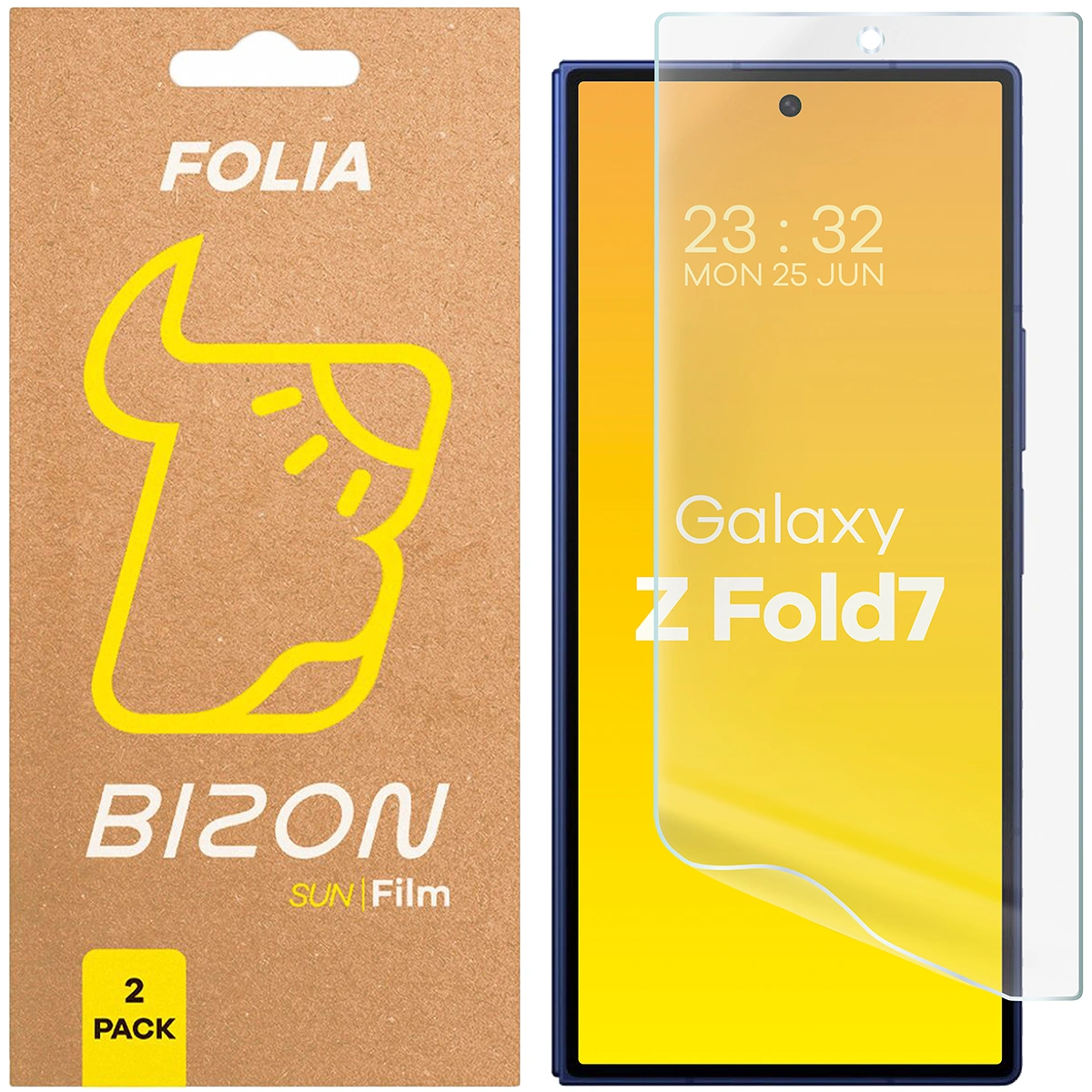 Folia matowa na ekran Bizon Glass Film Sun Duo do Samsung Galaxy Z Fold7, 2 sztuki
