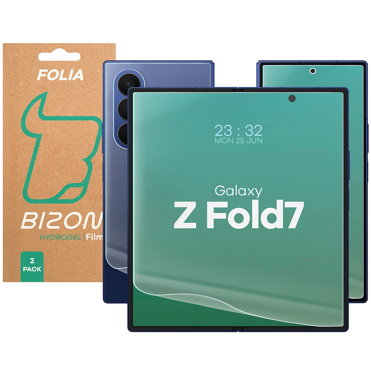 Bizon Glass Hydrogel Set for the back and displays of the Samsung Galaxy Z Fold7, 1 Set
