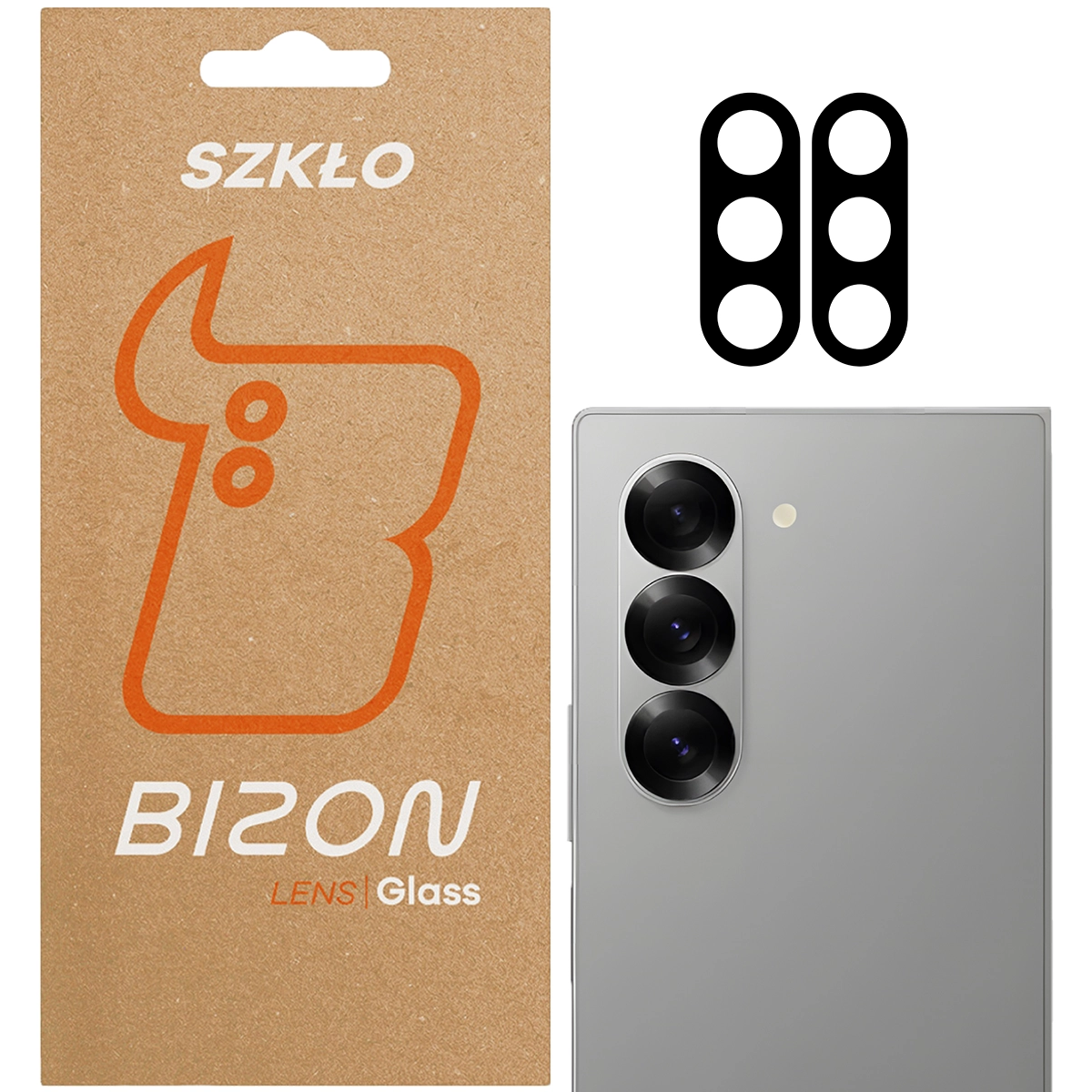 Box and 2 pieces of Bizon Glass Lens for Samsung Galaxy Z Fold7
