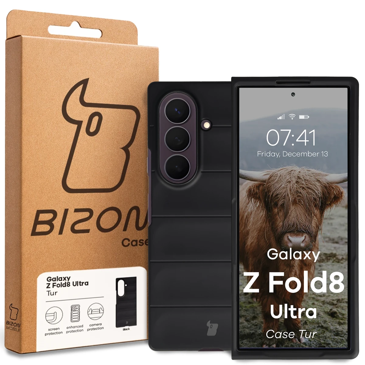 Front of the Bizon Case box with a dedicated label for Galaxy Z Fold8 Ultra