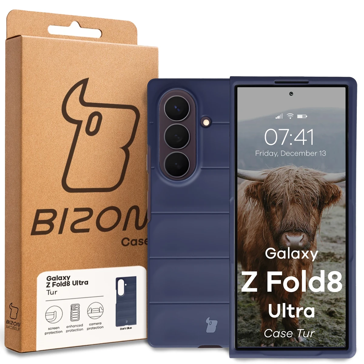 Front of the Bison Case box with a dedicated label for Galaxy Z Fold8 Ultra