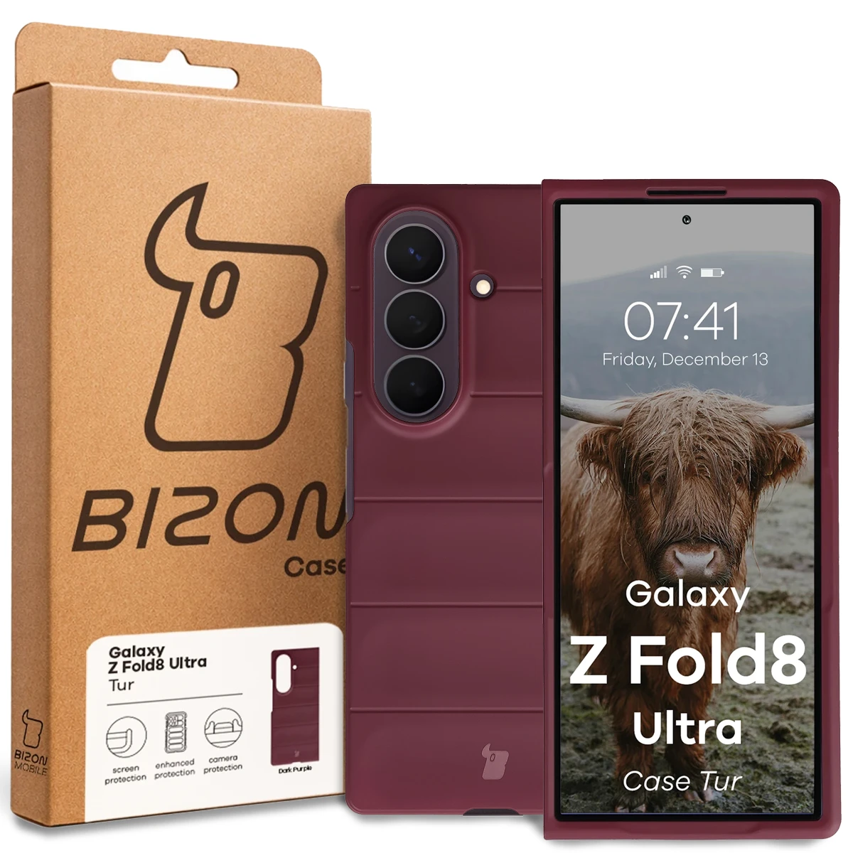 Front of the Bison Case box with a dedicated label for Galaxy Z Fold8 Ultra
