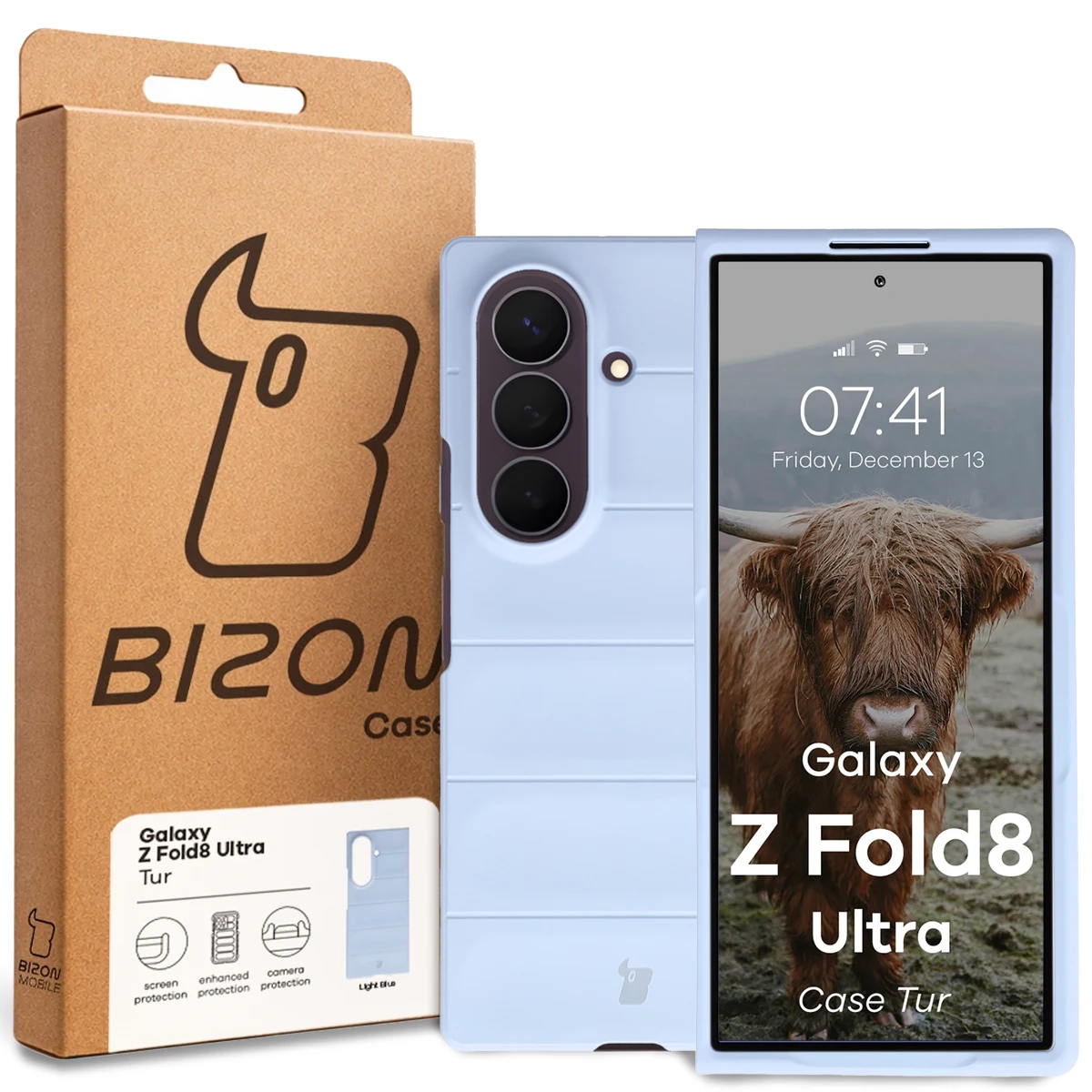Front of the Bizon Case box with a dedicated label for Galaxy Z Fold8 Ultra