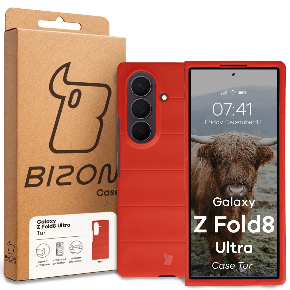 Front of the Bizon Case box with a dedicated label for Galaxy Z Fold8 Ultra