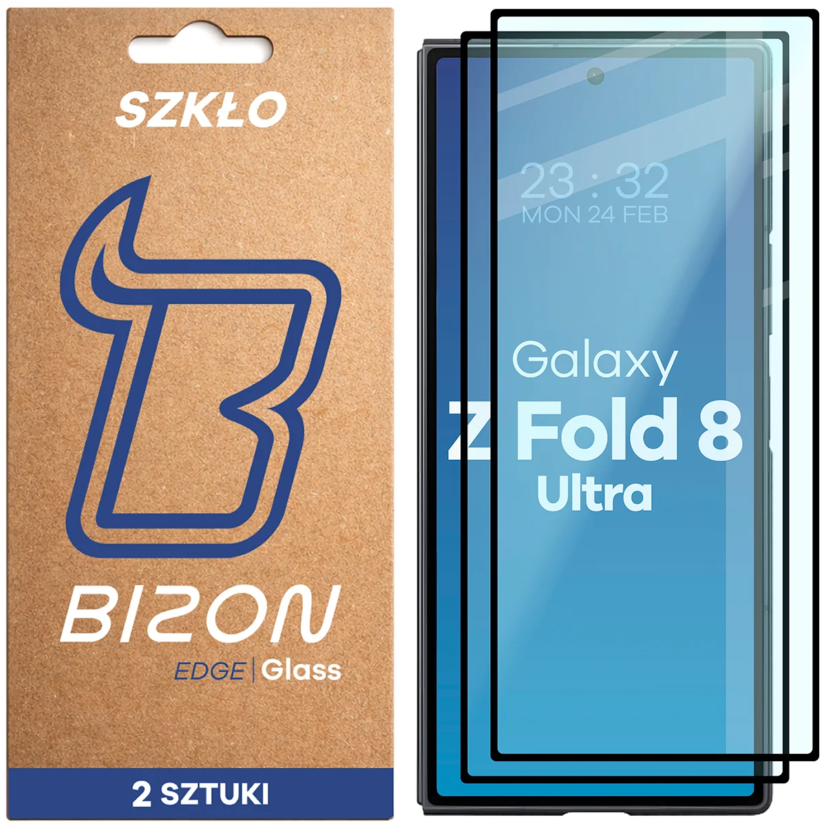 Tempered glass covering the entire screen Bizon Glass Edge Duo for Samsung Galaxy Z Fold8 Ultra