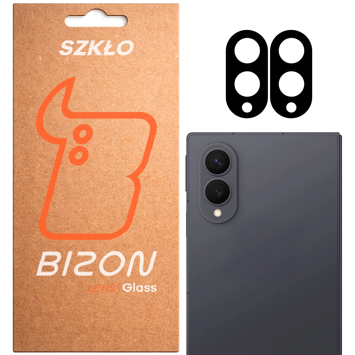 Pudełko i 2 sztuki szkła na aparat Bizon Glass Lens do Samsung Galaxy Z Fold8i