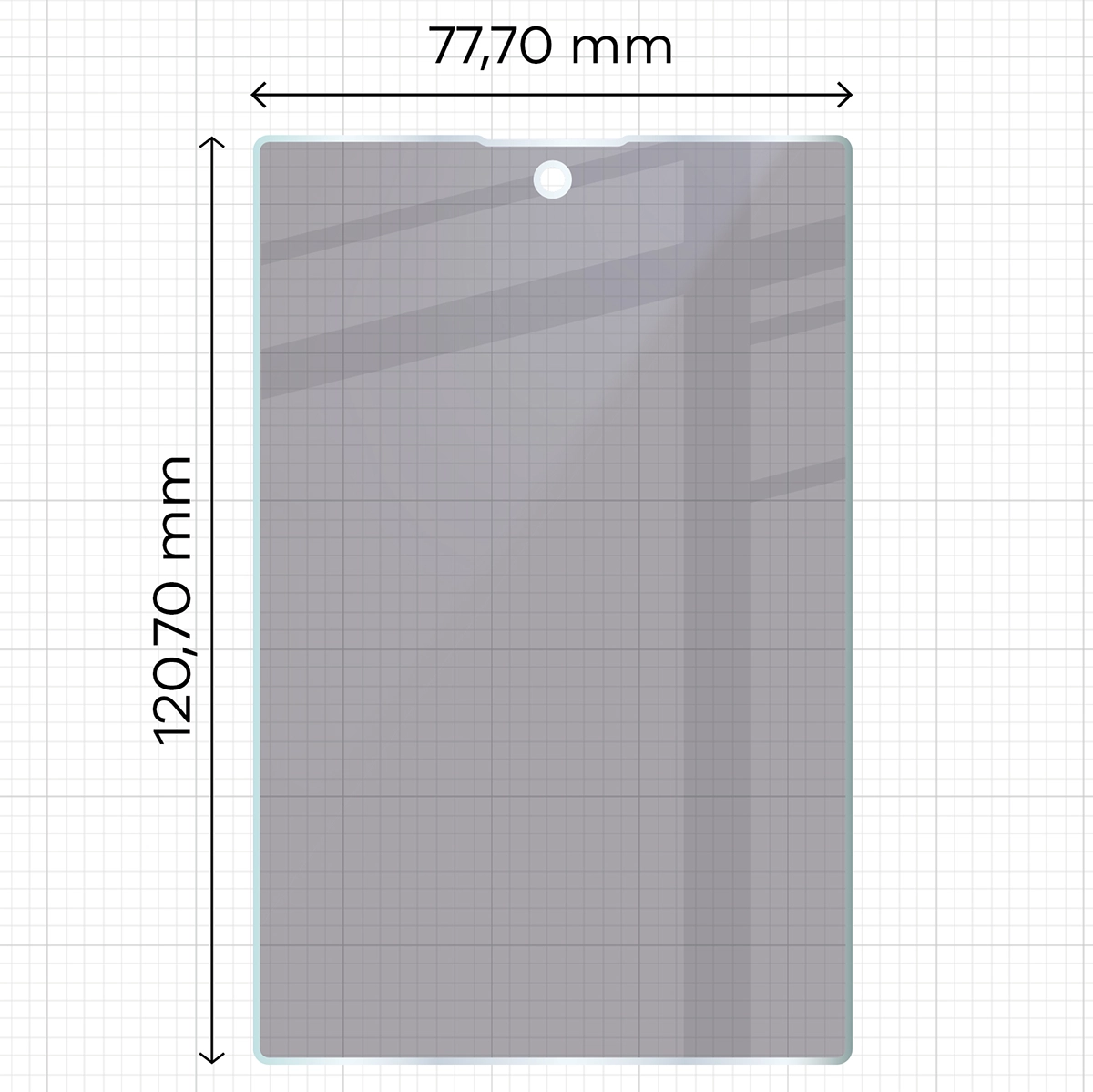 A Bizon Hybrid Shadow üveg méretei a Samsung Galaxy Z Fold8-hoz