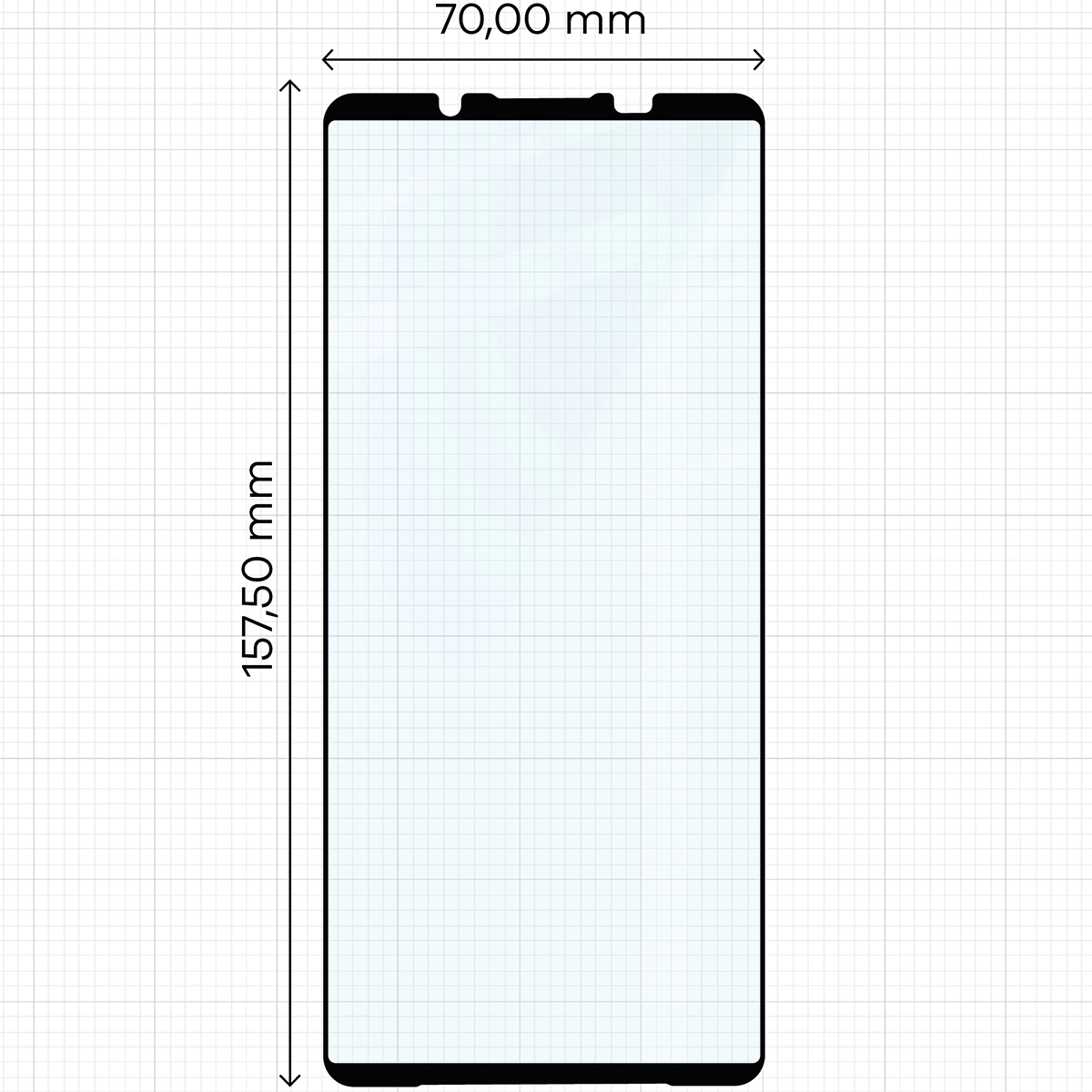 Wymiary szkła Bizon Glass Edge 2 do Sony Xperia 1 VII