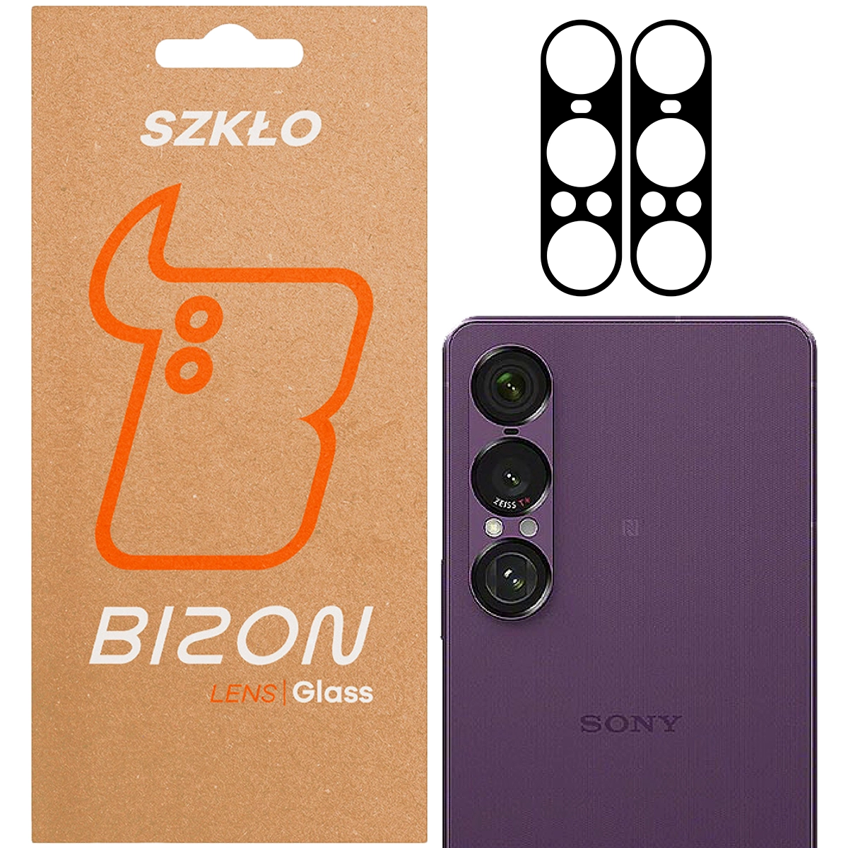 Box and 2 pieces of Bizon Glass Lens for Sony Xperia 1 VII