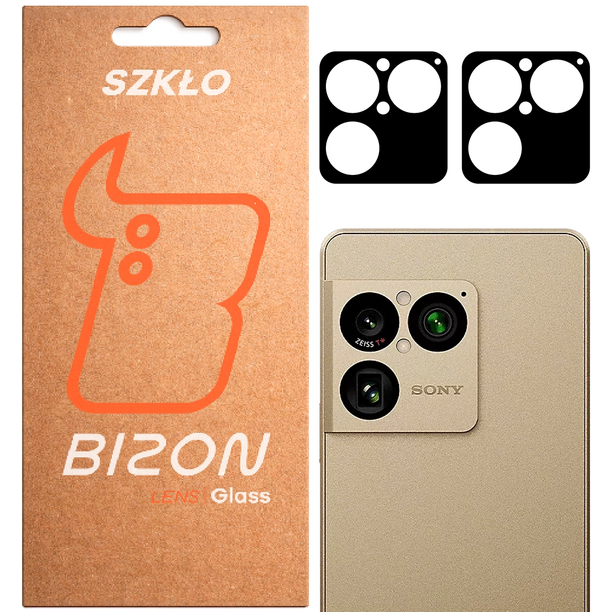 Pudełko i 2 sztuki szkła na aparat Bizon Glass Lens do Sony Xperia 1 VIIIi
