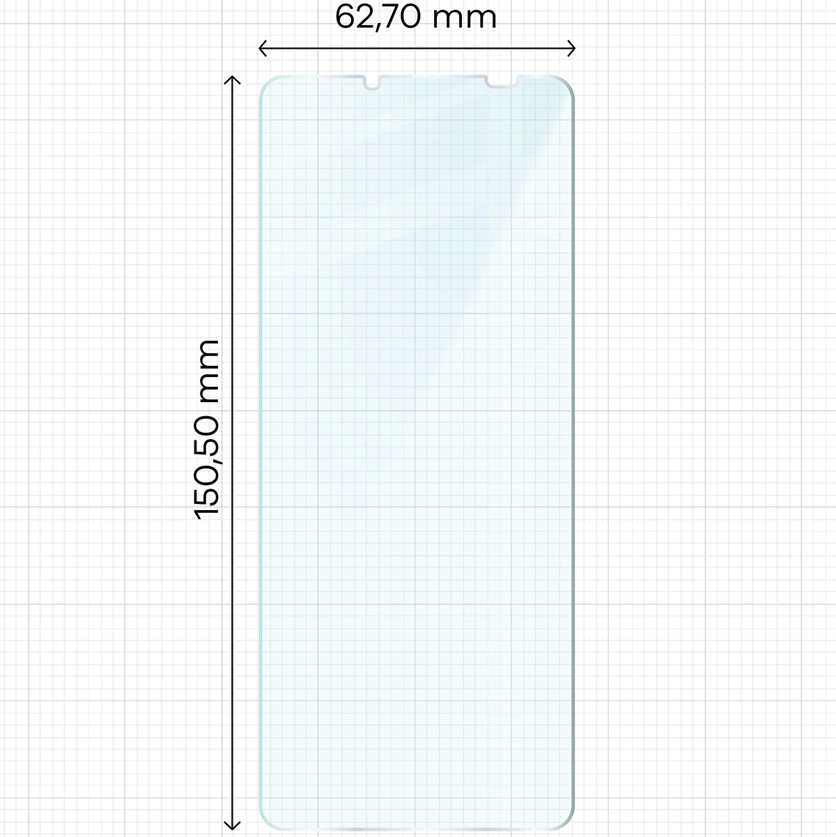 Miarka z wymiarami szkła hartowanego Bizon Glass Clear Duo do Sony Xperia 10 V