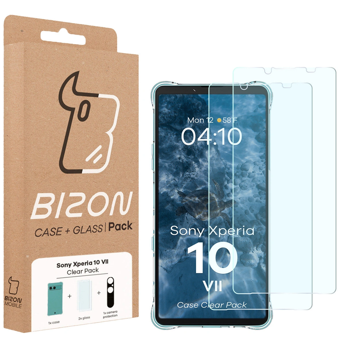 Bizon Case Salpa + tempered glass Bizon Glass Clear 2 - 2 pcs. + lens glass Bizon Glass Lens, Sony Xperia 10 VII