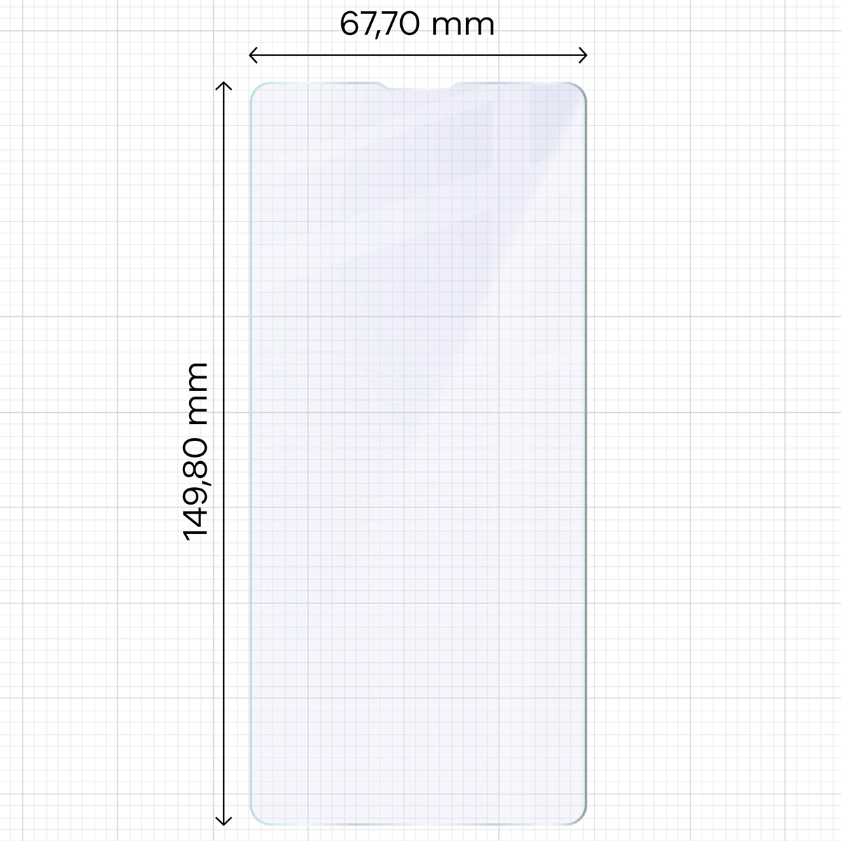 Miarka z wymiarami szkła hybrydowego Bizon Glass Mule Duo do Sony Xperia 10 VII