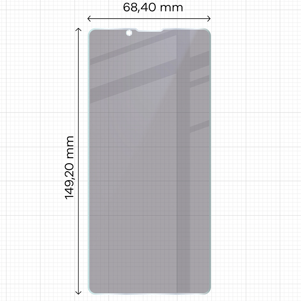 Wymiary szkła Bizon Glass Mule Shadow do Sony Xperia 10 VII