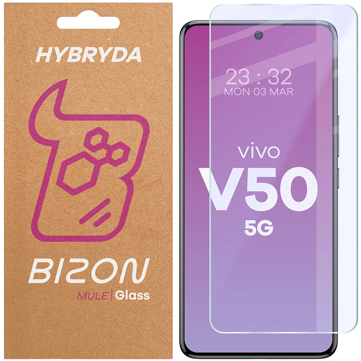 Szkło hybrydowe na ekran Bizon Glass Mule do Vivo V50 5G