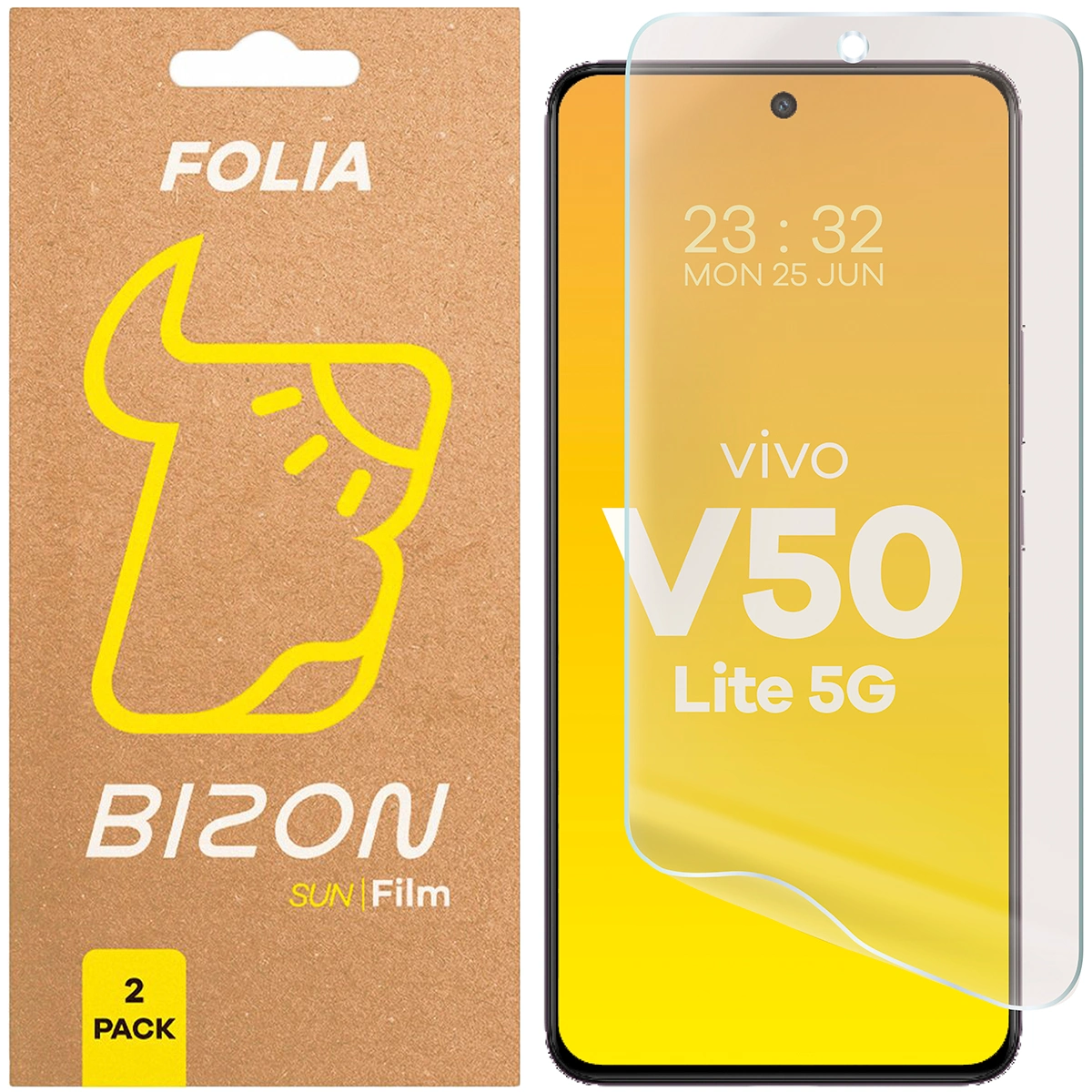 Folia matowa na ekran Bizon Glass Film Sun do Vivo V50 Lite 5G, 2 sztuki