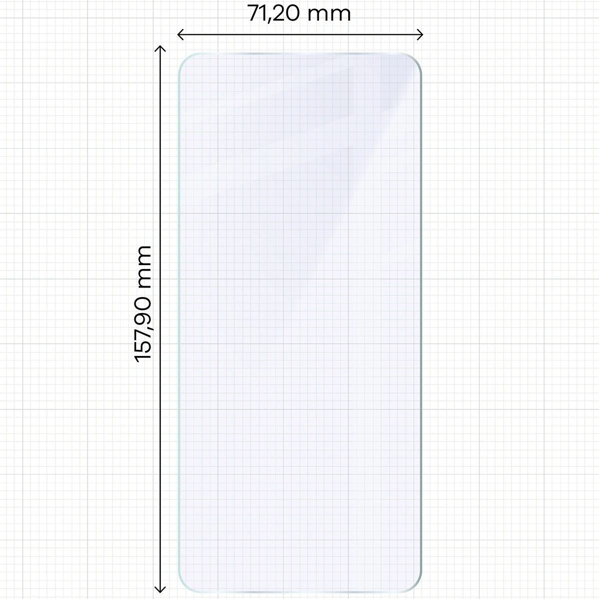 Miarka z wymiarami szkła hybrydowego Bizon Glass Mule do Vivo V50 Lite 4G/5G
