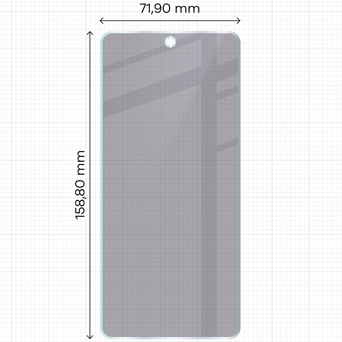 Wymiary szkła Bizon Glass Mule Shadow do Vivo V50 Lite 5G