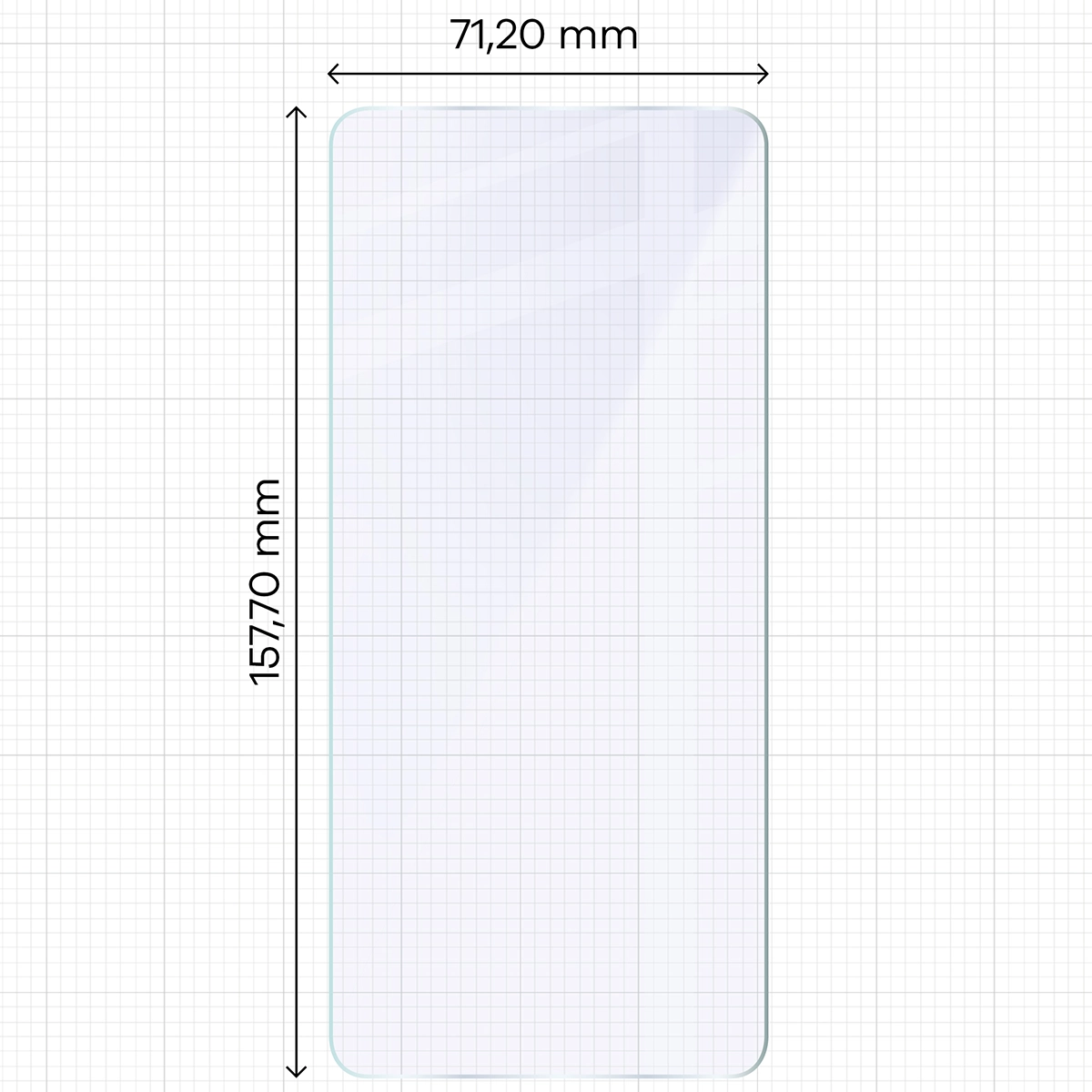 Miarka z wymiarami szkła hybrydowego Bizon Glass Mule do Vivo V60 Lite 5G
