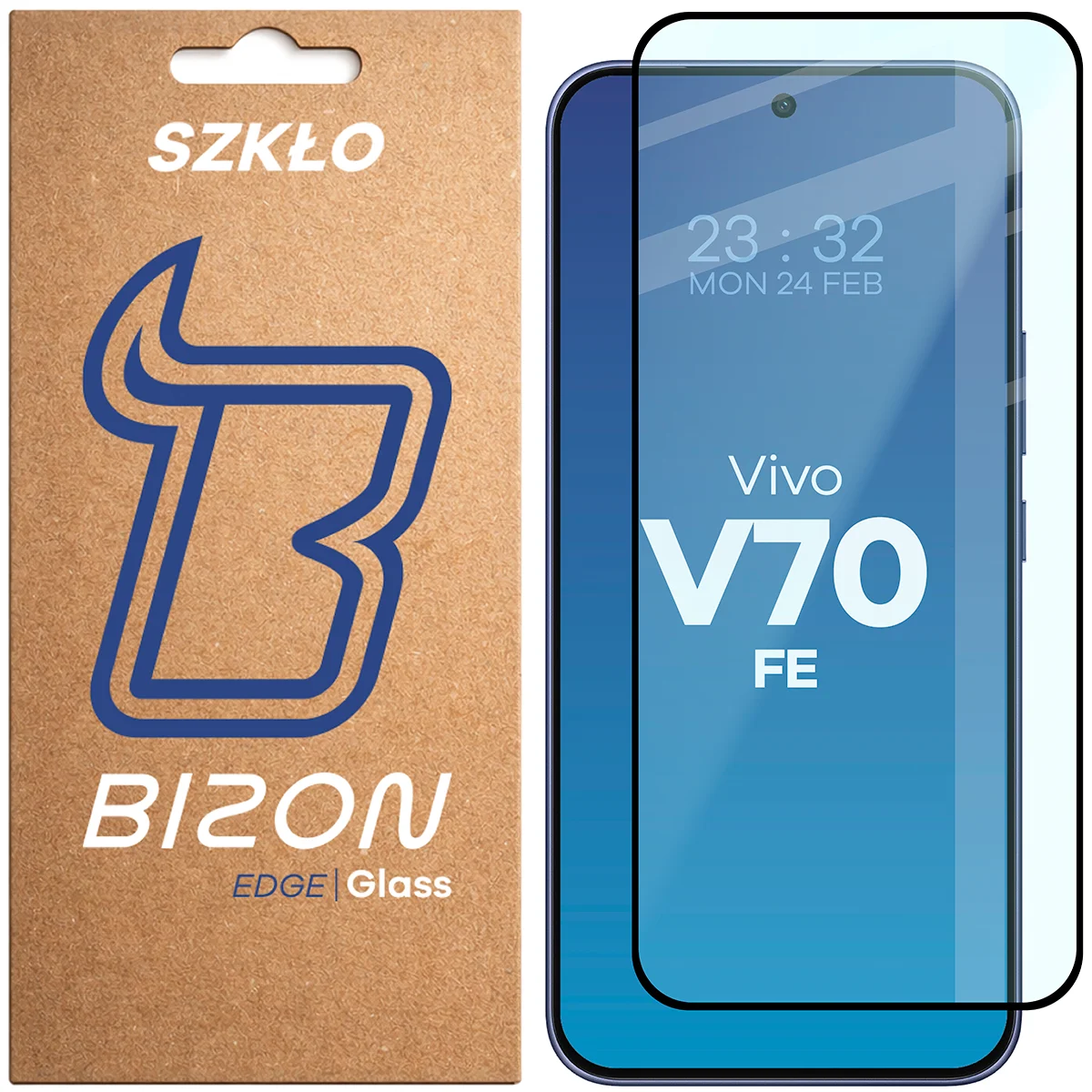 Szkło hartowane na cały ekran Bizon Glass Edge dla Vivo V70 FE 5G
