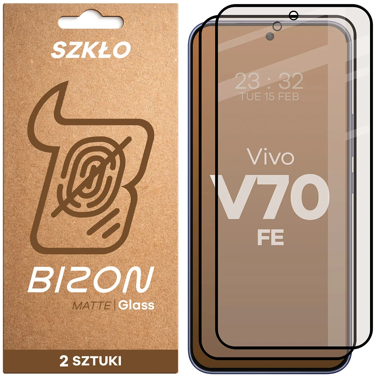 Matt üveg a Bizon Glass Matte Duo a Vivo V70 FE 5G-hez, 2 darab