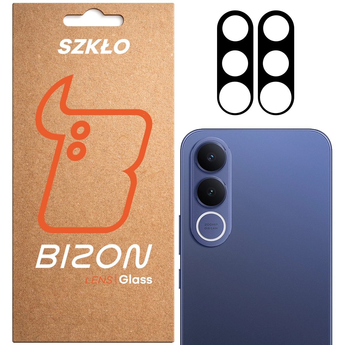 Pudełko i 2 sztuki szkła na aparat Bizon Glass Lens do Vivo V70 FE 5Gi