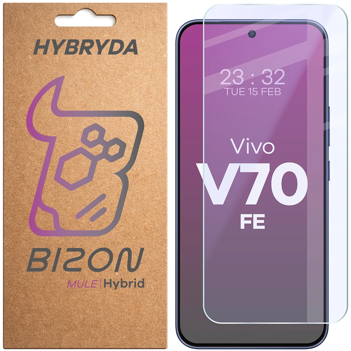 Szkło hybrydowe na ekran Bizon Hybrid Mule do Vivo V70 FE 5G